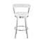 Armen Living Bryant 30" Bar Height Swivel Bar Stool in Brushed Stainless Steel Finish and White Faux Leather LCBYBABSWH30 - alternate 6
